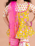 Girls Yellow Floral Printed Pure Cotton Kurti With Sharara With Dupatta